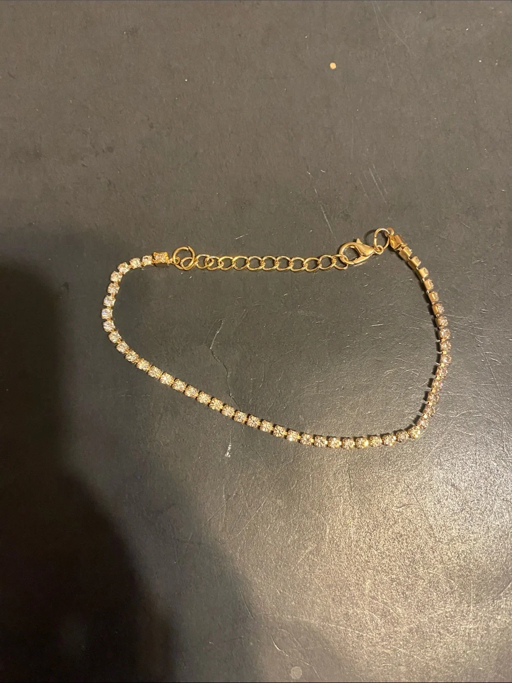 Gold Crystal Tennis Bracelet - Elegant Women's Jewelry